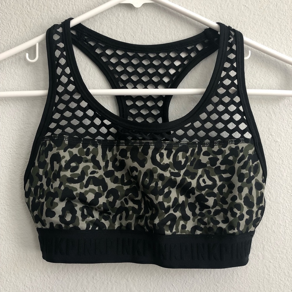 Pink camo sports bra